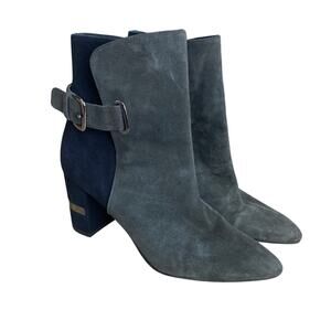 Stuart Weitzman two tone ankle boots women’s 7.5 gray navy suede made in Spain